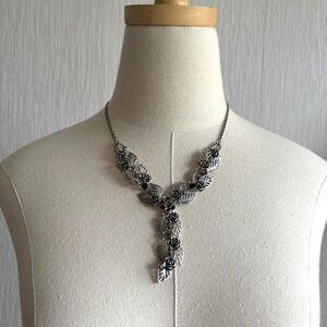 Leaf & Floral Drop Necklace